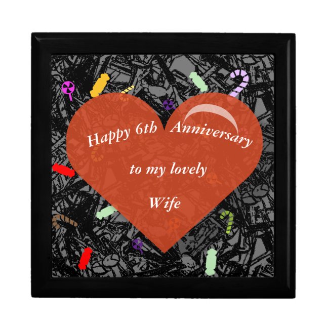 6th Wedding Anniversary, Nails and Candy, Gift Box (Front)