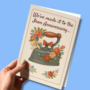 6th wedding anniversary romantic iron card