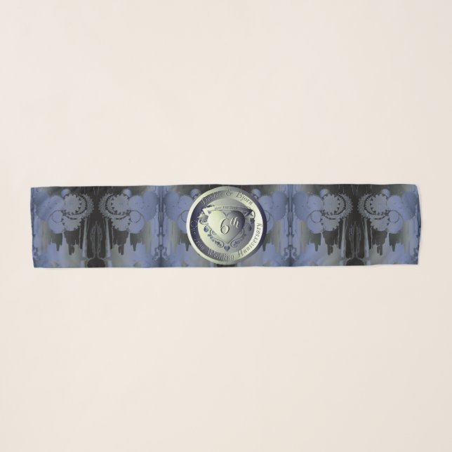6th Wedding Anniversary Steampunk Iron Medallion Scarf (Front (Horizontal))
