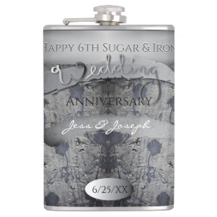 6th Wedding Anniversary Sugar and Iron Flask