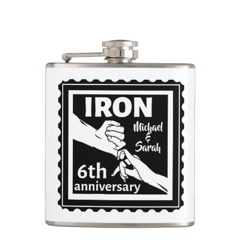 6th wedding anniversary traditional gift iron flask