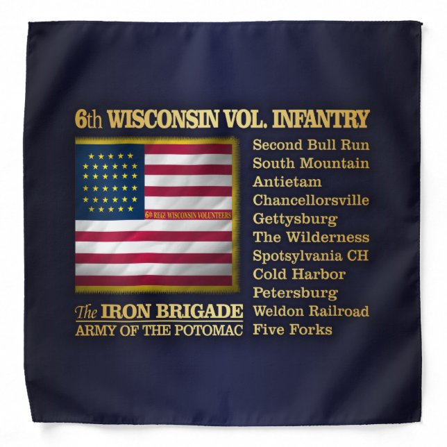 6th Wisconsin Volunteer Infantry (BH) Bandana (Front)