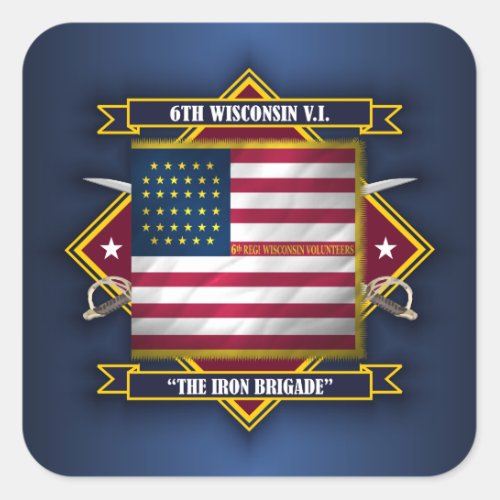 6th Wisconsin Volunteer Infantry Square Sticker