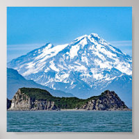 6x6 Poster Paper (Matte) of Mount Lliamna Alaska