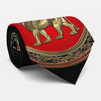 [700] Assyrian Winged Lion - Gold Lamassu Neck Tie