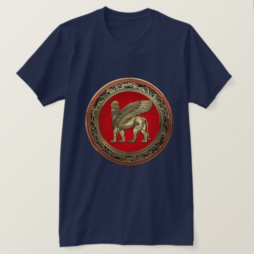 700 Assyrian Winged Lion _ Gold Lamassu T_Shirt