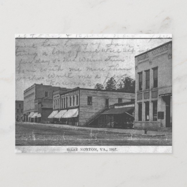 700 block of Norton, Virginia in 1907. Postcard (Front)