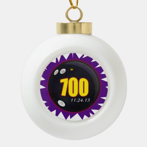 700 Bowling Series Ceramic Ball Christmas Ornament
