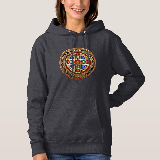 [700] Celtic Cross [Gold+Enamel] Hoodie (Front)