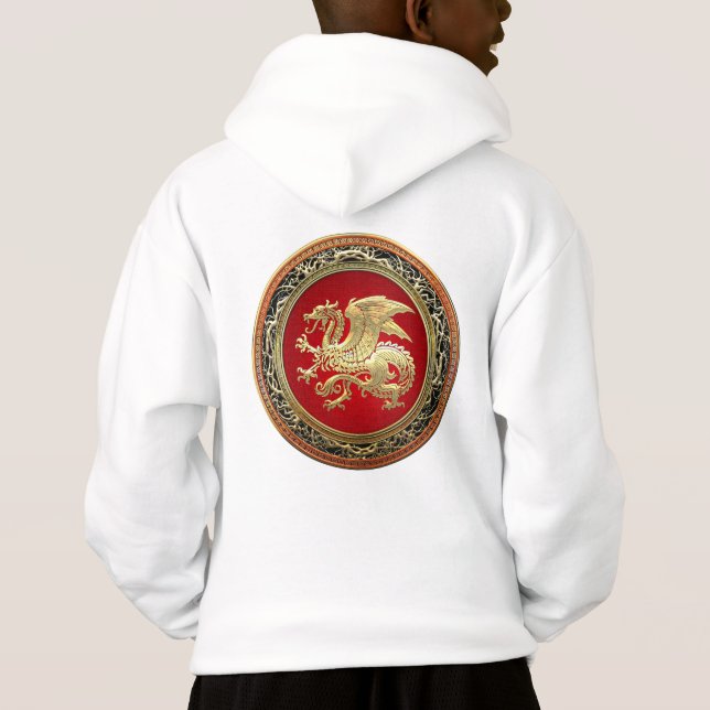[700] Icelandic Dragon, Landvættir [Gold] Hoodie (Back)