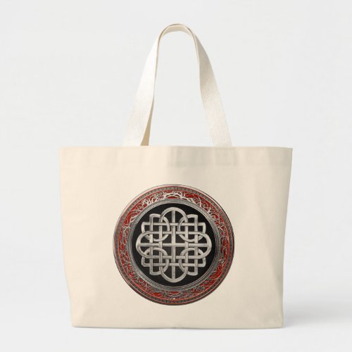 700 Sacred Celtic Silver Knot Cross Large Tote Bag