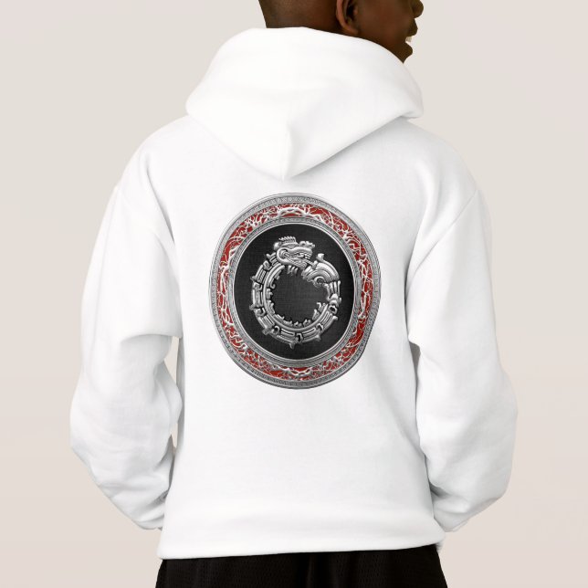 [700] Serpent God Quetzalcoatl [Silver] Hoodie (Back)