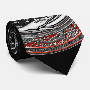 [700] Vegvisir - Viking Silver Magic Runic Compass Neck Tie