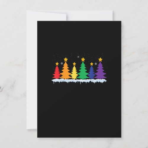 702p LGBT Flag Christmas Tree Merry Xmas Gay LGBT  Invitation