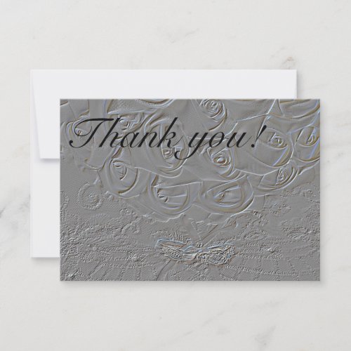 7060_E_Wedding Bouquet with Rings_Embossed Thank You Card