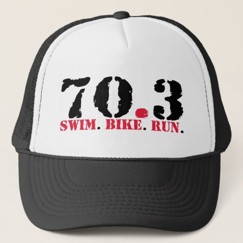 703 Swim Bike Run Trucker Hat