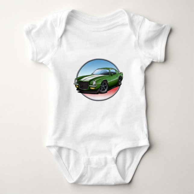 70-73 Green W Camaro.png Baby Bodysuit (Front)