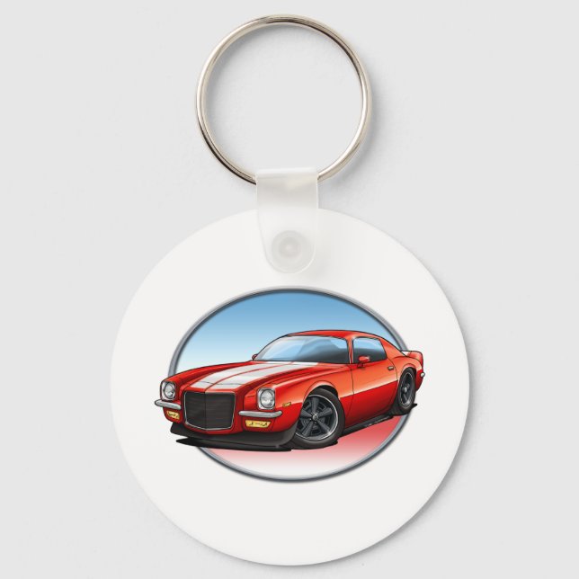 70-73 Red W Camaro.png Keychain (Front)
