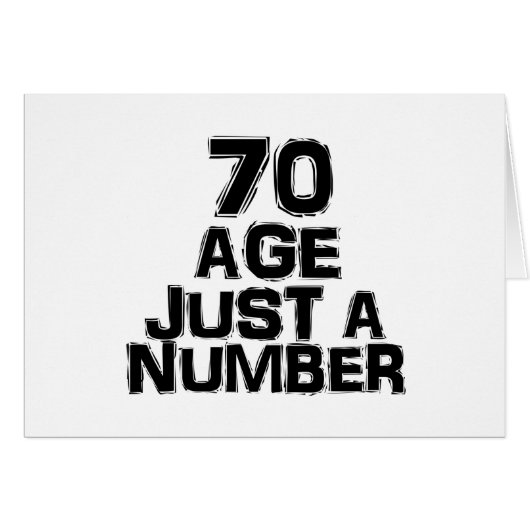 70 Age Just A Number Birthday Designs Cards (Front Horizontal)