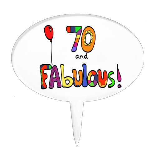 70 and Fabulous 70th Birthday Cake Topper