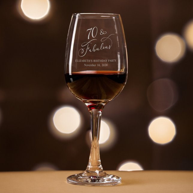 70 And Fabulous 70th Birthday Party Favor Wine Glass (Creator Uploaded)