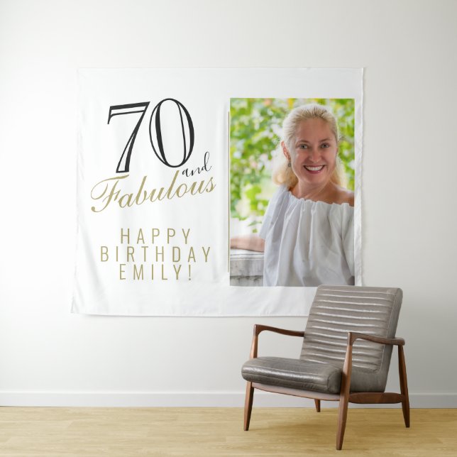 70 and Fabulous 70th Birthday Photo Backdrop (In Situ (Horizontal))