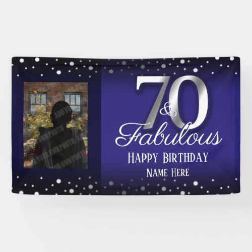 70 and Fabulous Birthday Confetti Photo Banner