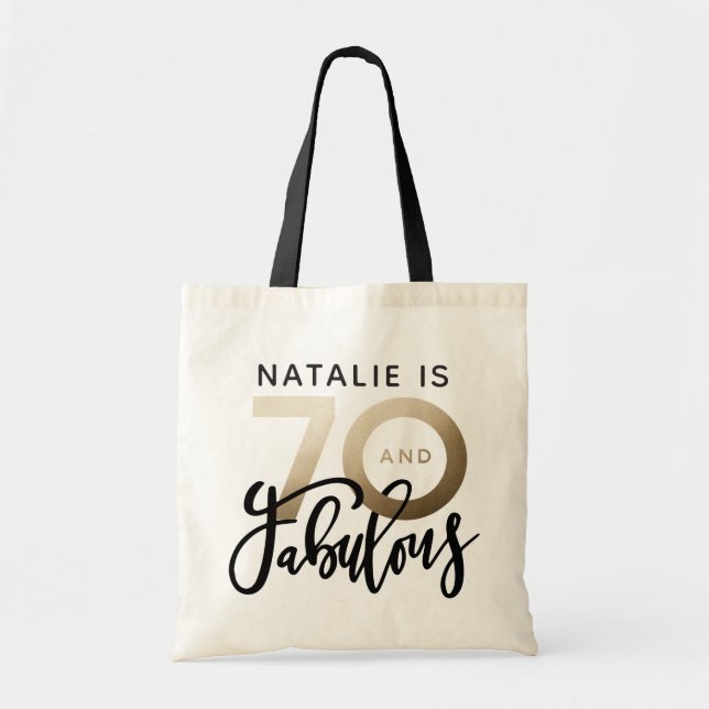 70 and fabulous birthday gift party favor tote bag (Front)