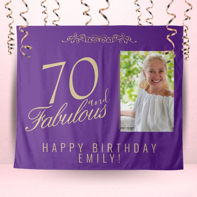 70 and Fabulous Birthday Photo Purple Backdrop (Creator Uploaded)