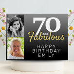 70 and Fabulous Black 70th Birthday 2 Photo Foam Board<br><div class="desc">70 and Fabulous Black 70th Birthday 2 Photo Foam Board. Add your photos - you can use old and new photos. Add your name and age,  and make your own birthday party board. It`s a great sign and backdrop for a woman`s birthday party.</div>