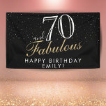 70 and Fabulous Black Elegant 70th Birthday Banner<br><div class="desc">70 and Fabulous Black Elegant 70th Birthday Banner. Great sign for the 70th birthday party with an inspirational and funny quote 70 and fabulous and text in trendy script with a name. Personalize the sign with your name and the age, and make your own fun birthday party banner. It`s great...</div>