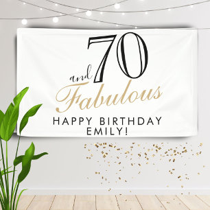 70 and Fabulous Elegant 70th Birthday Banner