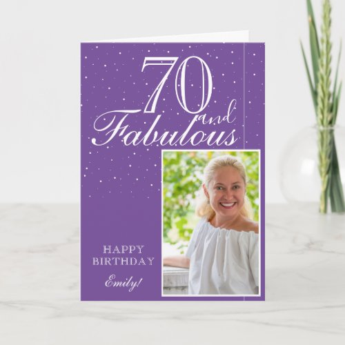 70 and Fabulous Elegant 70th Birthday Photo  Card