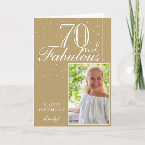 70 and Fabulous Elegant 70th Birthday Photo  Card