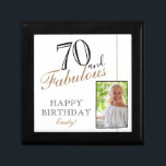 70 and Fabulous Elegant 70th Birthday Photo Gift Box<br><div class="desc">70 and Fabulous Elegant 70th Birthday Photo gift box. Add your name and photo.</div>
