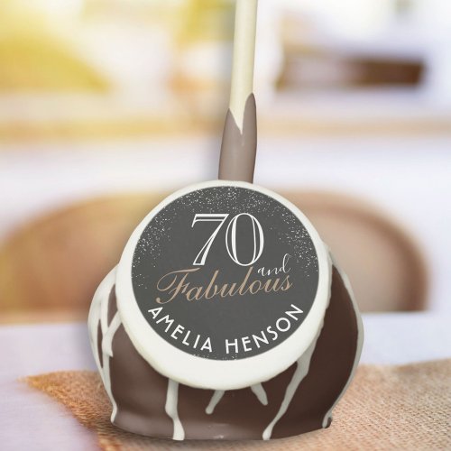 70 and Fabulous Elegant Black 70th Birthday Cake Pops