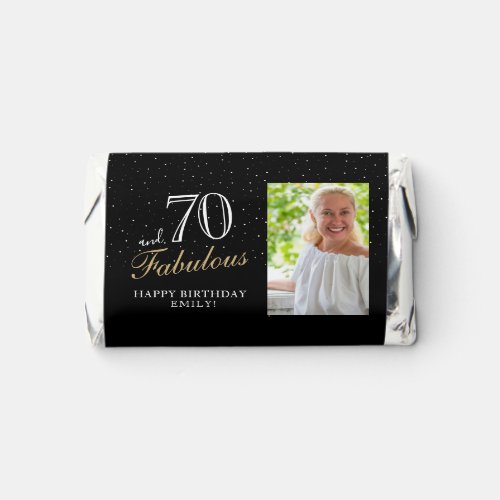 70 and Fabulous Elegant Black 70th Birthday Photo Hersheys Miniatures