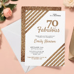 70 and Fabulous Elegant Gold Glitter 70th Birthday Invitation<br><div class="desc">70 and Fabulous Elegant Gold Glitter 70th Birthday Surprise Party Invitation. Modern and elegant faux gold glitter surprise birthday invitation for her. You can change all the text.</div>