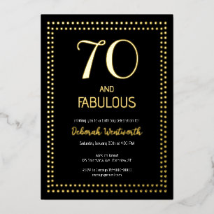 70 and Fabulous Elegant Sixtieth Birthday Party Foil Invitation