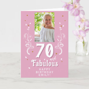 70 and Fabulous Foliage 70th Birthday Photo Card