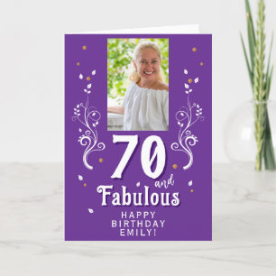 70 and Fabulous Foliage 70th Birthday Photo  Card