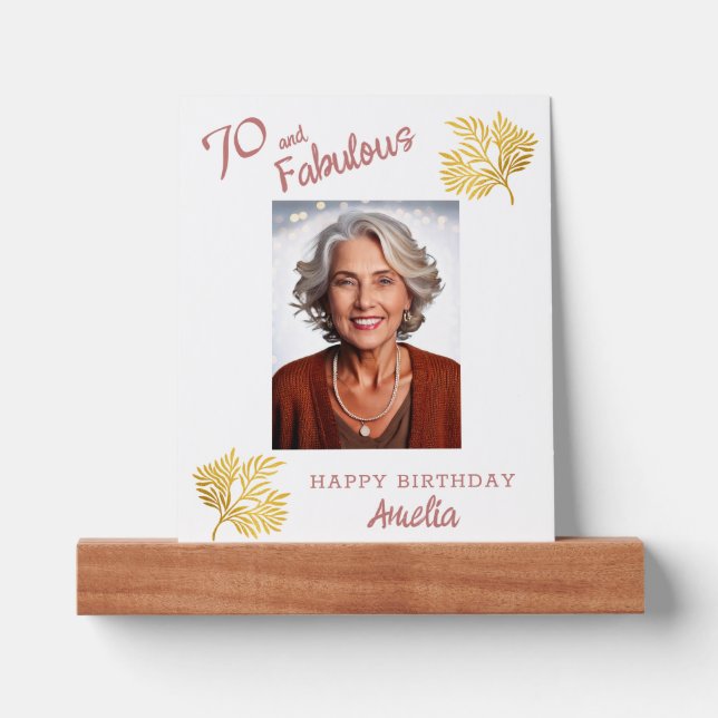 70 and Fabulous Foliage 70th Birthday Picture Ledge (Front)
