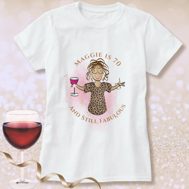70 and Fabulous Funny Cartoon 70th Birthday Ethnic T-Shirt (Creator Uploaded)
