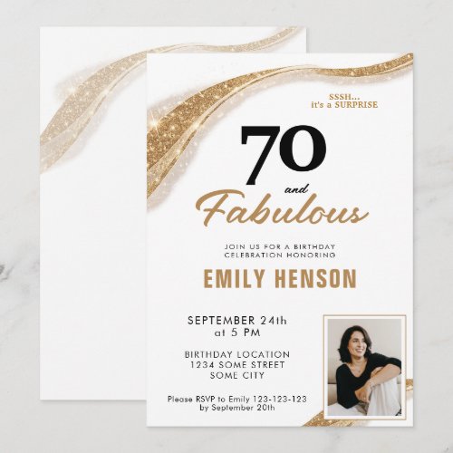 70 and Fabulous Gold 70th Birthday