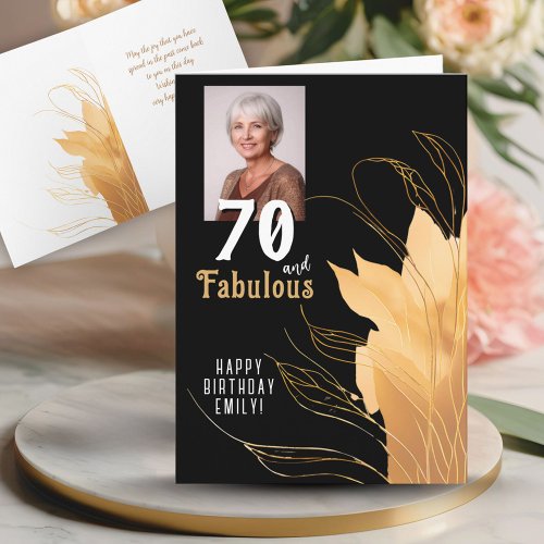 70 and Fabulous Gold Foliage 70th Birthday Photo