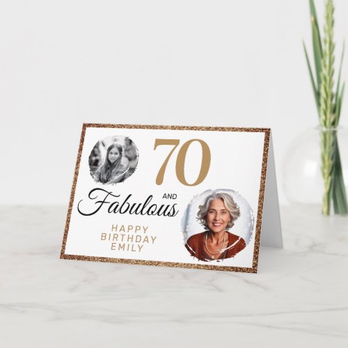 70 and Fabulous Gold Glitter 2 Photo 70th Birthday
