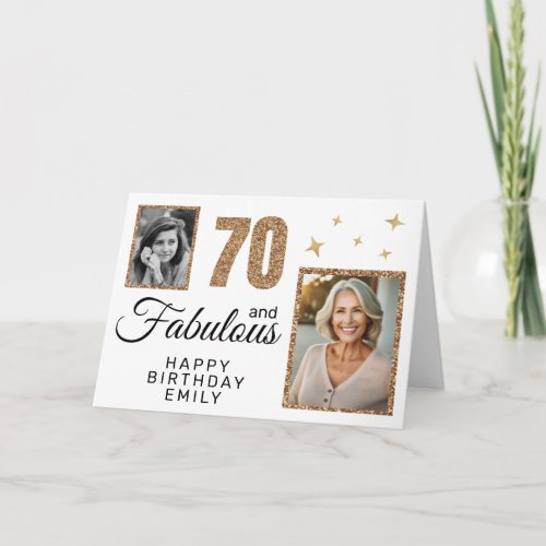 70 and Fabulous Gold Glitter 2 Photo 70th Birthday