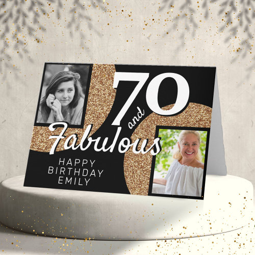 70 and Fabulous Gold Glitter 2 Photo 70th Birthday