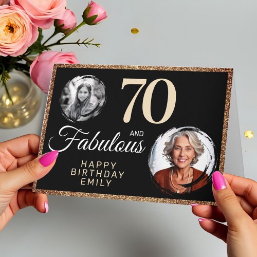 70 and Fabulous Gold Glitter 2 Photo 70th Birthday
