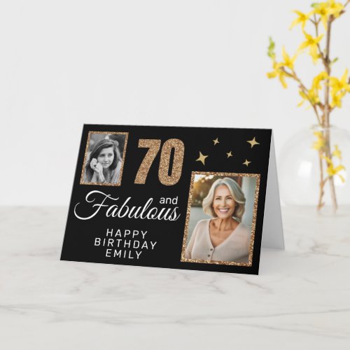 70 and Fabulous Gold Glitter 2 Photo 70th Birthday